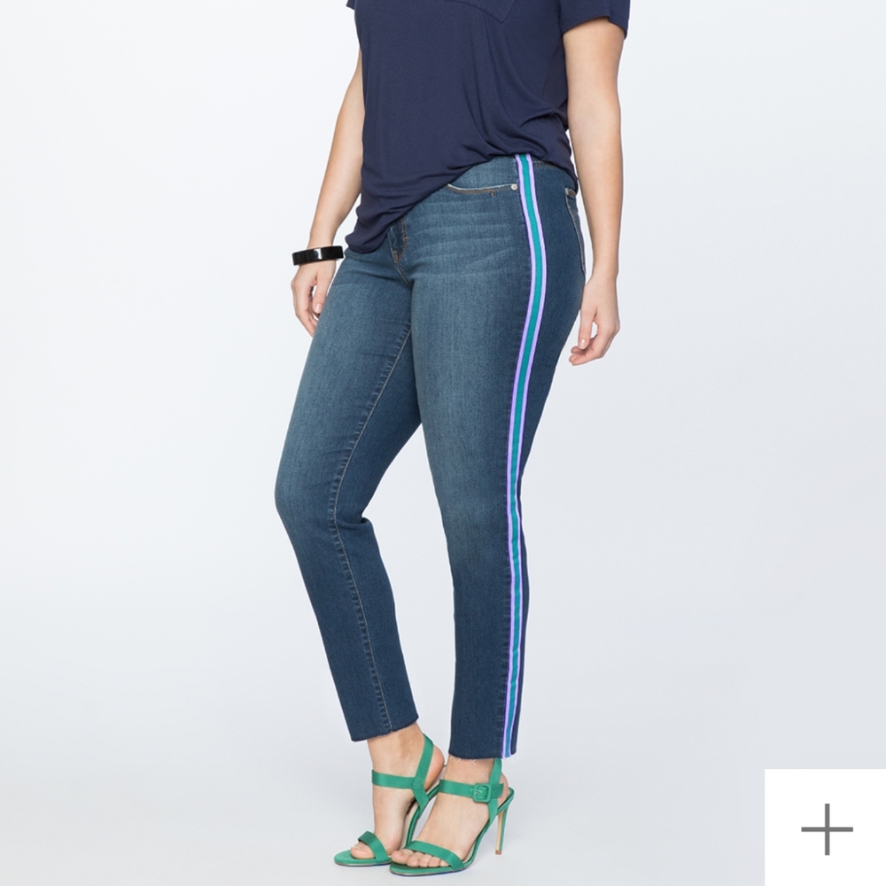 Eloquii Plus Stripe Skinny Jeans 20